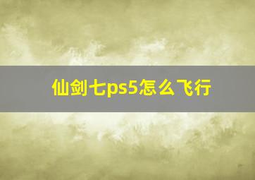 仙剑七ps5怎么飞行