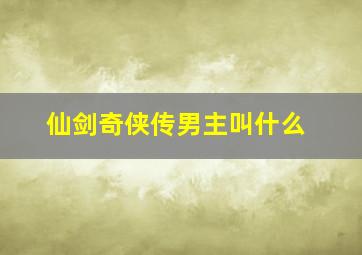 仙剑奇侠传男主叫什么