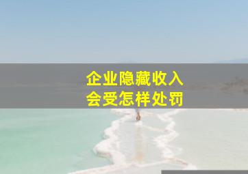 企业隐藏收入会受怎样处罚