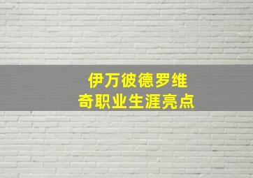 伊万彼德罗维奇职业生涯亮点