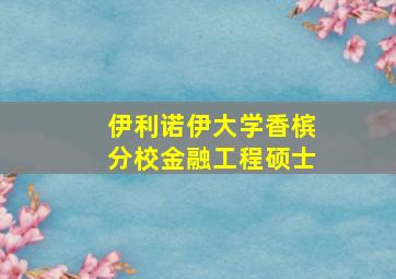 伊利诺伊大学香槟分校金融工程硕士