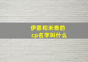 伊恩和米奇的cp名字叫什么