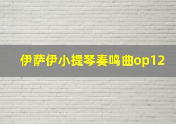 伊萨伊小提琴奏鸣曲op12