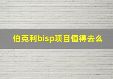 伯克利bisp项目值得去么