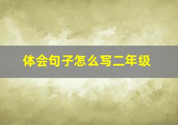 体会句子怎么写二年级