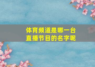 体育频道是哪一台直播节目的名字呢