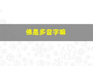 佛是多音字嘛