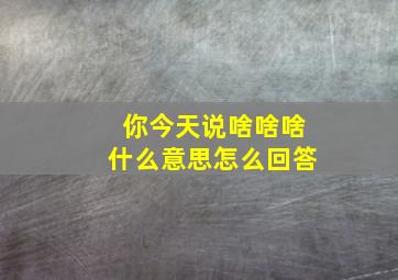 你今天说啥啥啥什么意思怎么回答