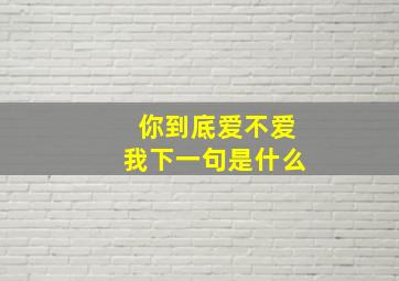 你到底爱不爱我下一句是什么