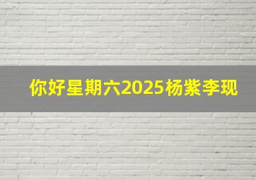 你好星期六2025杨紫李现