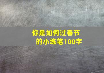 你是如何过春节的小练笔100字