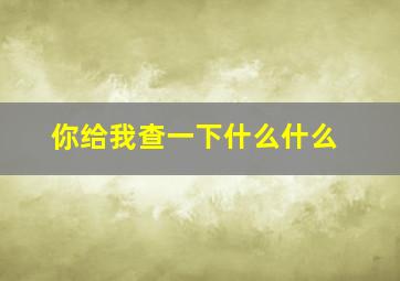 你给我查一下什么什么