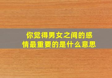 你觉得男女之间的感情最重要的是什么意思