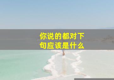 你说的都对下句应该是什么