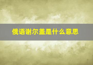 俄语谢尔盖是什么意思