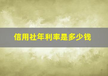 信用社年利率是多少钱