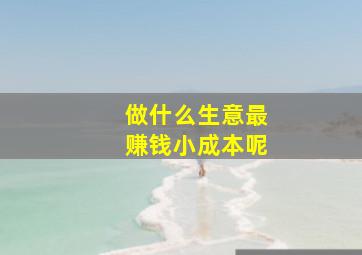 做什么生意最赚钱小成本呢