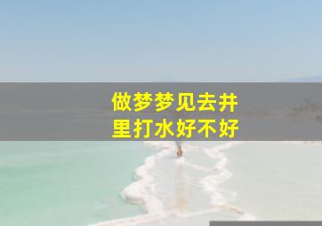 做梦梦见去井里打水好不好