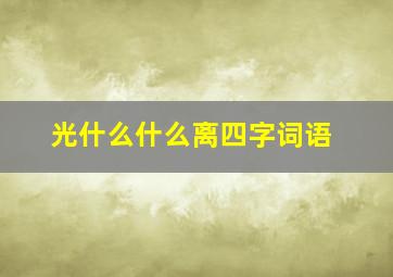 光什么什么离四字词语