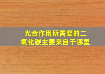 光合作用所需要的二氧化碳主要来自于哪里