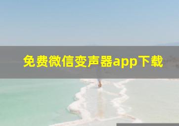 免费微信变声器app下载