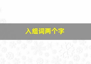 入组词两个字