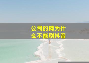 公司的网为什么不能刷抖音