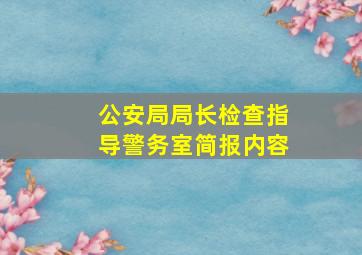 公安局局长检查指导警务室简报内容