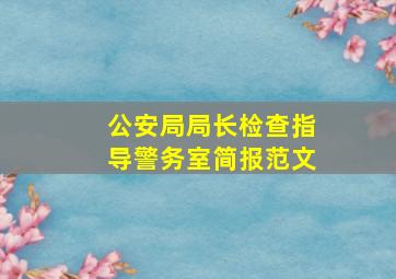 公安局局长检查指导警务室简报范文