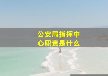 公安局指挥中心职责是什么