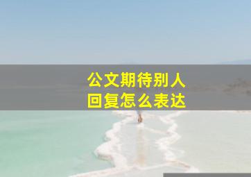 公文期待别人回复怎么表达