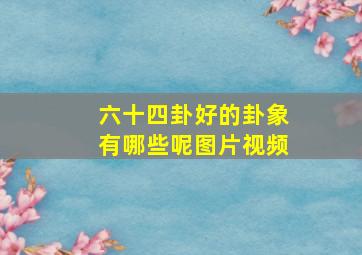 六十四卦好的卦象有哪些呢图片视频