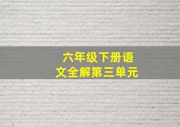 六年级下册语文全解第三单元