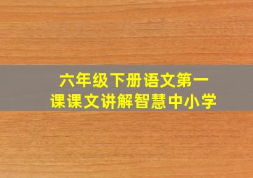 六年级下册语文第一课课文讲解智慧中小学