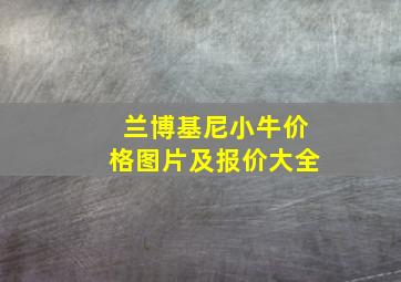 兰博基尼小牛价格图片及报价大全