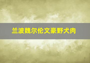 兰波魏尔伦文豪野犬肉