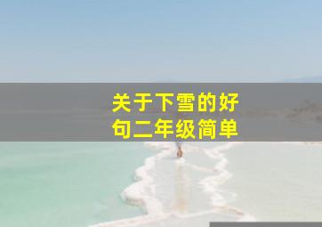 关于下雪的好句二年级简单