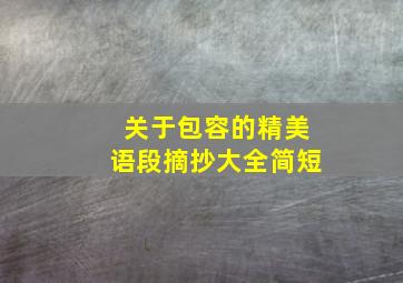 关于包容的精美语段摘抄大全简短