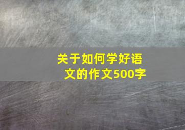 关于如何学好语文的作文500字