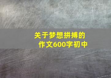 关于梦想拼搏的作文600字初中