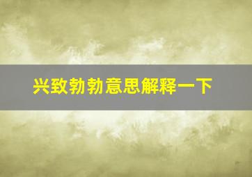 兴致勃勃意思解释一下