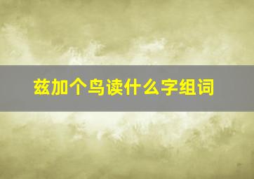 兹加个鸟读什么字组词