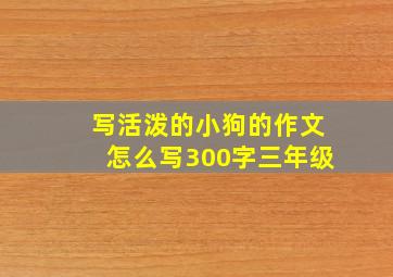 写活泼的小狗的作文怎么写300字三年级