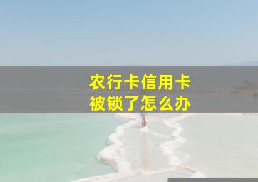 农行卡信用卡被锁了怎么办