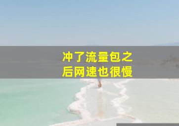 冲了流量包之后网速也很慢