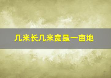 几米长几米宽是一亩地