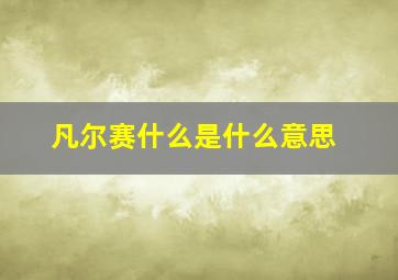 凡尔赛什么是什么意思