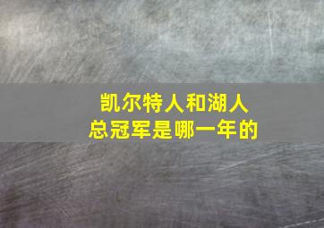 凯尔特人和湖人总冠军是哪一年的