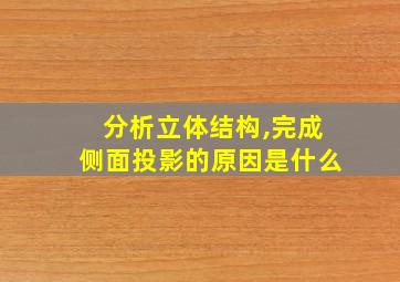 分析立体结构,完成侧面投影的原因是什么