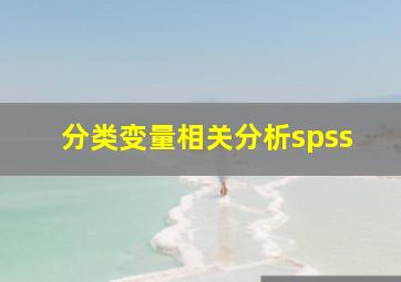 分类变量相关分析spss